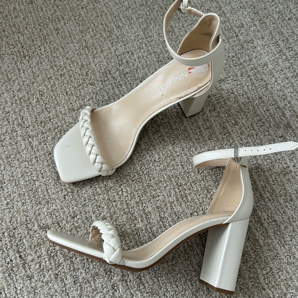 Nine West braided white heels - Picture 1 of 7
